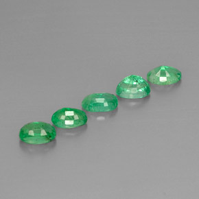 캐럿 천연 그린 에메랄드 보석, 타원형 컷, 6.1×4.1 mm, VS-SI