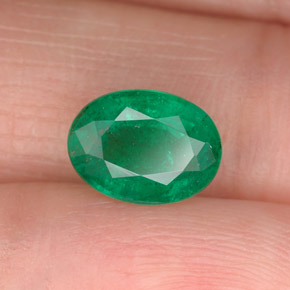 1.60캐럿 천연 그린 에메랄드, 타원형 컷, 8.8×6.5 mm, SI