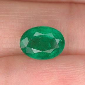 1.60캐럿 천연 그린 에메랄드, 타원형 컷, 8.8×6.5 mm, SI