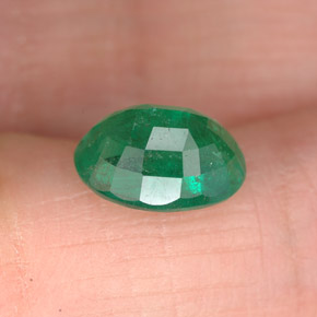 1.60캐럿 천연 그린 에메랄드, 타원형 컷, 8.8×6.5 mm, SI