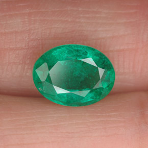 1.73캐럿 천연 그린 에메랄드, 타원형 컷, 9.3×7 mm, VS-SI