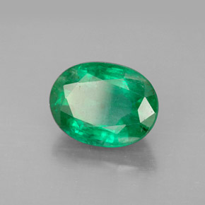 2.89캐럿 천연 그린 에메랄드, 타원형 컷, 10.5×8 mm, VS-SI