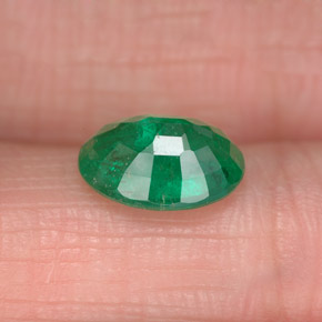 1.56캐럿 천연 미디엄 그린 에메랄드, 타원형 컷, 9.1×7 mm, SI