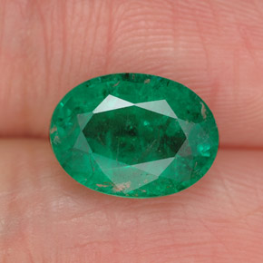 2.46캐럿 천연 그린 에메랄드, 타원형 컷, 10.4×7.7 mm, SI-I1