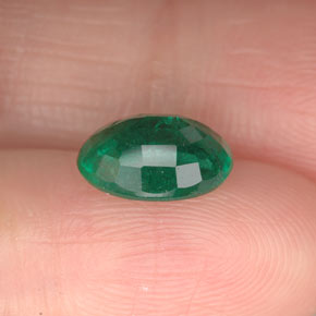 1.63캐럿 천연 그린 에메랄드, 타원형 컷, 9.1×7.1 mm, VS-SI