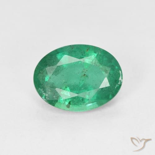 1.48캐럿 천연 미디엄 그린 에메랄드, 타원형 컷, 8.9×6.6 mm, VS-SI