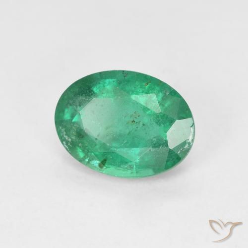 1.48캐럿 천연 미디엄 그린 에메랄드, 타원형 컷, 8.9×6.6 mm, VS-SI