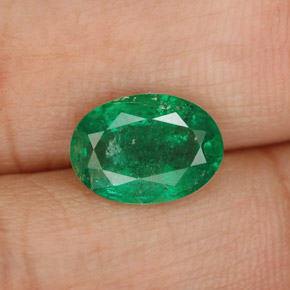 1.60캐럿 천연 그린 에메랄드, 타원형 컷, 9.5×6.8 mm, SI-I1