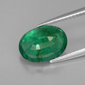 2.67캐럿 천연 그린 에메랄드, 타원형 컷, 11×8.2 mm, VS