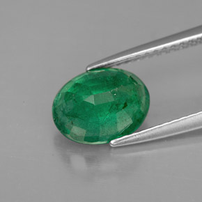 1.99캐럿 천연 그린 에메랄드, 타원형 컷, 9.2×7 mm, VS-SI
