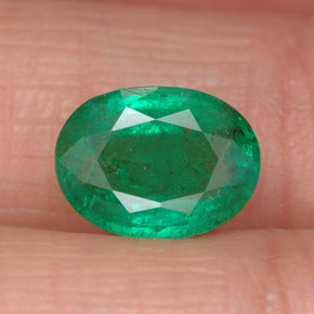 1.72캐럿 천연 미디엄 그린 에메랄드, 타원형 컷, 9.4×7 mm, VS-SI