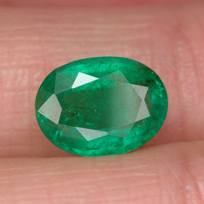 1.72캐럿 천연 미디엄 그린 에메랄드, 타원형 컷, 9.4×7 mm, VS-SI