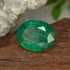 1.54캐럿 천연 그린 에메랄드, 타원형 컷, 8.6×6.7 mm, VS-SI