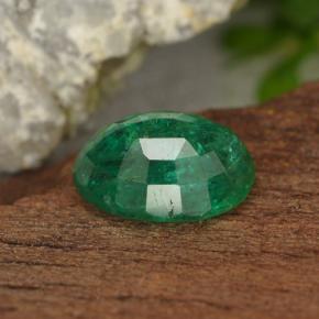 1.54캐럿 천연 그린 에메랄드, 타원형 컷, 8.6×6.7 mm, VS-SI