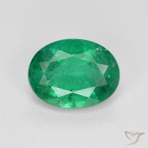 1.63ct 자연스러운 미디엄 에메랄드 그린 에메랄드, 타원형, SI