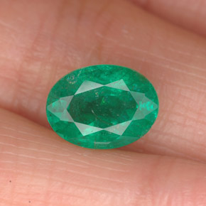1.85캐럿 천연 그린 에메랄드, 타원형 컷, 9.2×6.9 mm, SI-I1