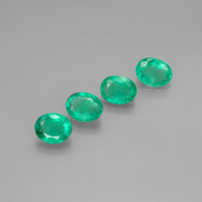 캐럿 천연 그린 에메랄드 보석, 타원형 컷, 5×4.1 mm, SI