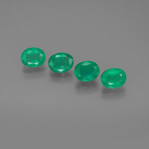 캐럿 천연 그린 에메랄드 보석, 타원형 컷, 5.2×4.2 mm, SI