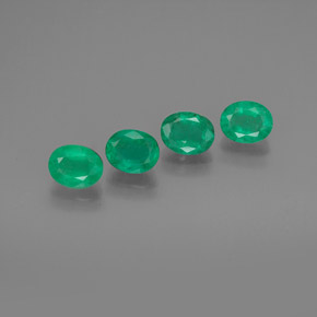캐럿 천연 그린 에메랄드 보석, 타원형 컷, 5.2×4.2 mm, SI