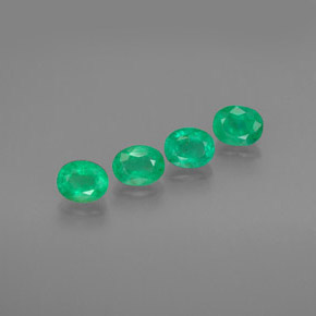 캐럿 천연 그린 에메랄드 보석, 타원형 컷, 5.1×4.1 mm, SI