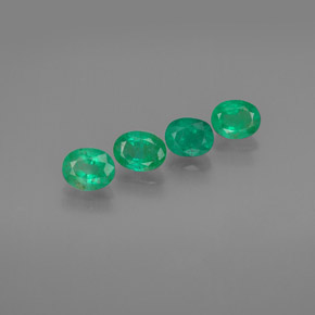 캐럿 천연 그린 에메랄드 보석, 타원형 컷, 5.2×4.2 mm, SI