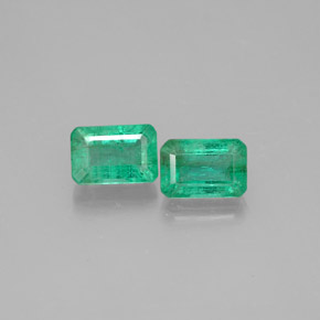 캐럿 천연 그린 에메랄드 보석, 에메랄드 컷, 5.8×3.9 mm, SI