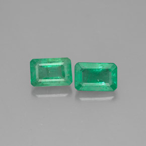 캐럿 천연 그린 에메랄드 보석, 에메랄드 컷, 6×4.1 mm, SI