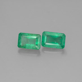 캐럿 천연 그린 에메랄드 보석, 에메랄드 컷, 6×4.1 mm, SI