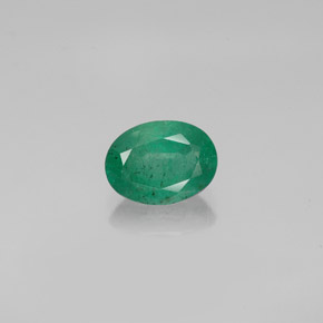 1.18캐럿 천연 그린 에메랄드, 타원형 컷, 8.1×6.1 mm, SI