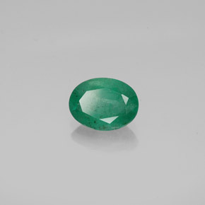 1.18캐럿 천연 그린 에메랄드, 타원형 컷, 8.1×6.1 mm, SI