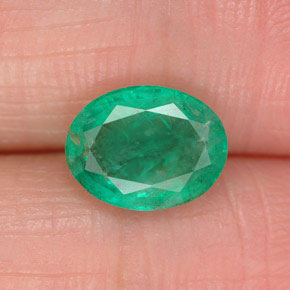 1.64캐럿 천연 그린 에메랄드, 타원형 컷, 9×7 mm, SI
