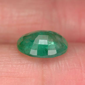 1.64캐럿 천연 그린 에메랄드, 타원형 컷, 9×7 mm, SI