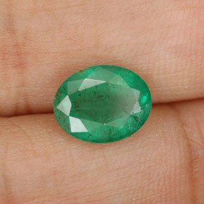 1.58캐럿 천연 그린 에메랄드, 타원형 컷, 8.9×7 mm, I1