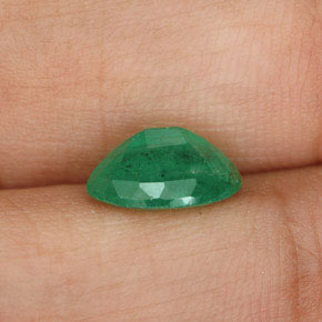 1.58캐럿 천연 그린 에메랄드, 타원형 컷, 8.9×7 mm, I1