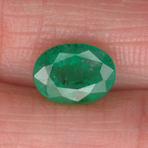 1.61캐럿 천연 그린 에메랄드, 타원형 컷, 9.1×6.8 mm, SI-I1
