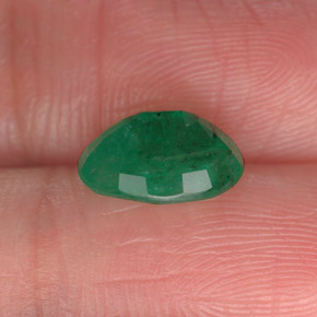 1.61캐럿 천연 그린 에메랄드, 타원형 컷, 9.1×6.8 mm, SI-I1