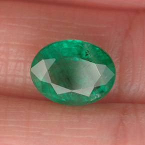 1.78캐럿 천연 그린 에메랄드, 타원형 컷, 9.1×7 mm, SI-I1