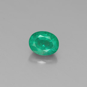 0.39캐럿 천연 그린 에메랄드, 타원형 컷, 5.1×4.1 mm, SI