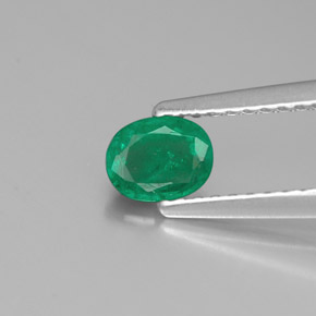0.35캐럿 천연 그린 에메랄드, 타원형 컷, 5.3×4.1 mm, SI