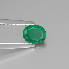 0.35캐럿 천연 그린 에메랄드, 타원형 컷, 5.3×4.1 mm, SI