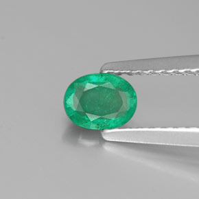 0.36캐럿 천연 그린 에메랄드, 타원형 컷, 5.2×4 mm, SI