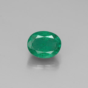 0.44캐럿 천연 그린 에메랄드, 타원형 컷, 5.2×4.1 mm, SI