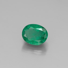 0.44캐럿 천연 그린 에메랄드, 타원형 컷, 5.2×4.1 mm, SI