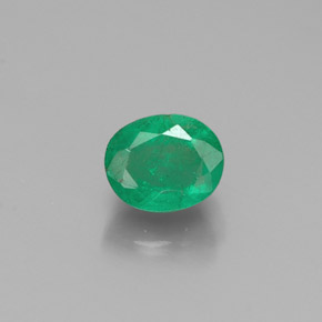 0.43캐럿 천연 그린 에메랄드, 타원형 컷, 5×4.1 mm, SI