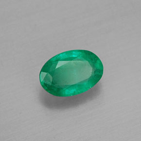 0.46캐럿 천연 그린 에메랄드, 타원형 컷, 6×4.1 mm, SI