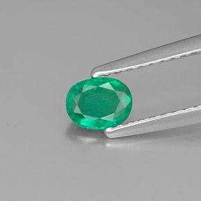 0.33캐럿 천연 그린 에메랄드, 타원형 컷, 5.1×4 mm, SI