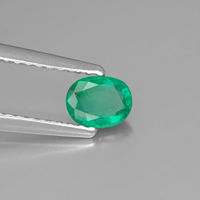 0.33캐럿 천연 그린 에메랄드, 타원형 컷, 5.1×4 mm, SI