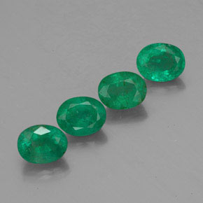 캐럿 천연 그린 에메랄드 보석, 타원형 컷, 5.2×4.1 mm, VS-SI