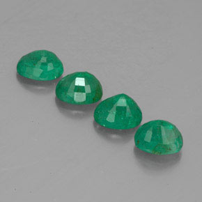 캐럿 천연 그린 에메랄드 보석, 타원형 컷, 5.2×4.1 mm, VS-SI