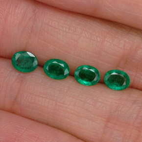 캐럿 천연 그린 에메랄드 보석, 타원형 컷, 5×4 mm, VS-SI